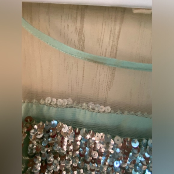 Renzo + Kai sequin mesh illusion tank size XS Mint Green - Picture 3 of 13